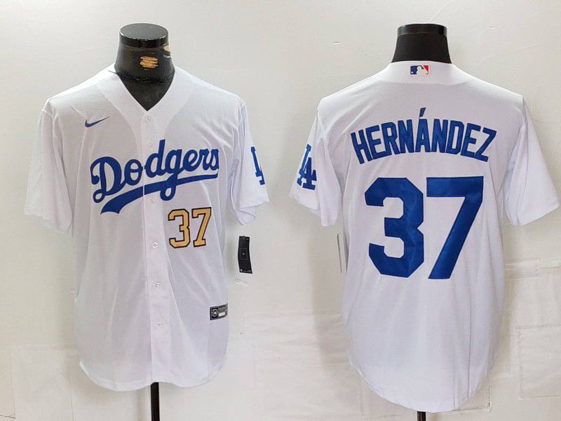 Men Los Angeles Dodgers #37 Hernandez White Nike Game 2024 MLB Jersey style 724->los angeles dodgers->MLB Jersey